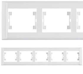 Рамка пятірна горизонтальна Defne біла