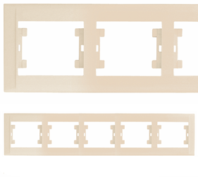 Рамка пятірна горизонтальна Defne крем