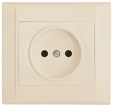 Розетка без заземлення Defne крем
