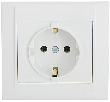 Розетка з заземленням Defne білий