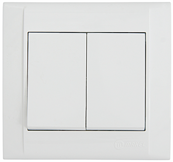 Вимикач 2-клавішний Defne білий