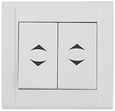 Вимикач 2-клавішний прохідний Defne білий