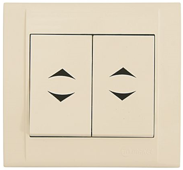 Вимикач 2-клавішний прохідний Defne крем