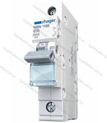 HAGER автоматичний вимикач 1p 16A B MBN116E