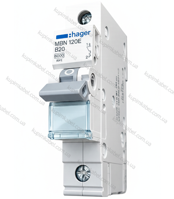 HAGER автоматичний вимикач 1p 20A B MBN120E