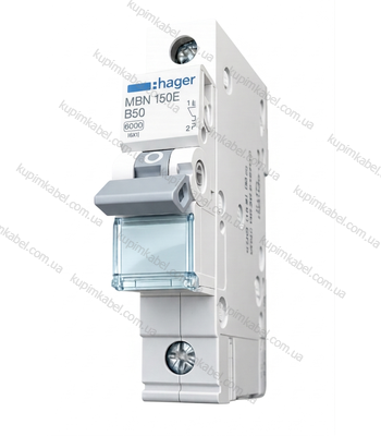 HAGER автоматичний вимикач 1p 50A B MBN150E