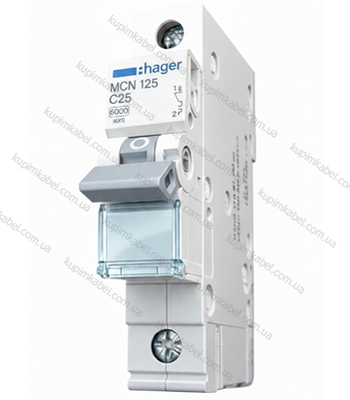 HAGER автоматичний вимикач 1p 25A C MCN125