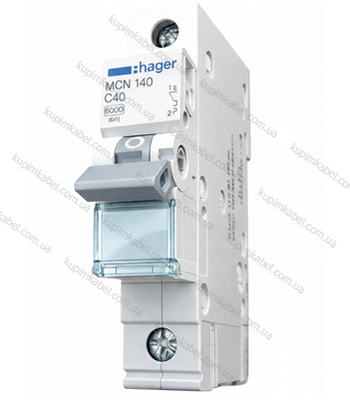 HAGER автоматичний вимикач 1p 40A С  MСN140