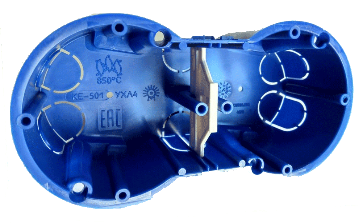 Коробка установча d66 (цегла, бетон), подвійна, КЕ 501