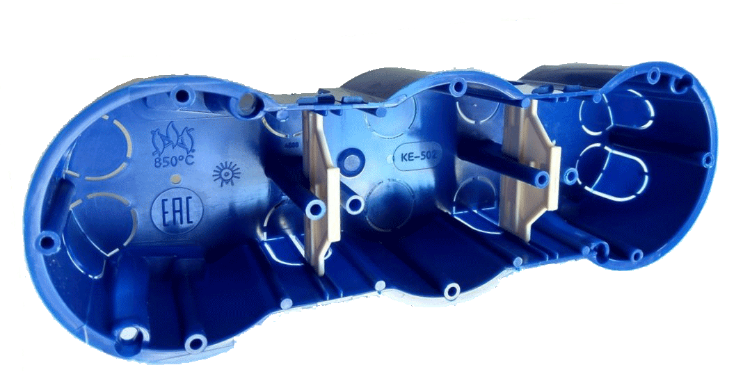 Коробка установча d66 (цегла, бетон), потрійна, КЕ 502