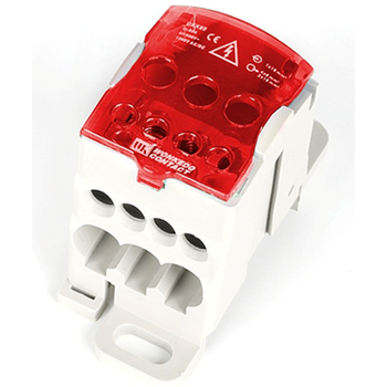 Блок розподільний UKK80A на DIN-рейку 80 A (червоний)