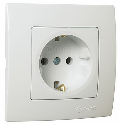 Розетка з заземленням Lillium Natural Kare білий