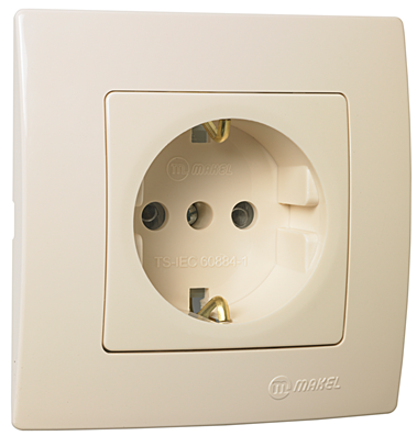 Розетка з заземленням Lillium Natural Kare крем