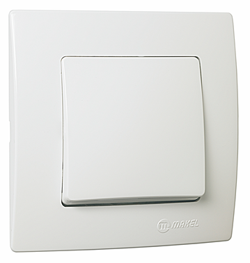 Вимикач одноклавішний Lillium Natural Kare білий