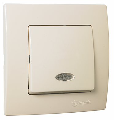 Вимикач одноклавішний з підсвітленням Lillium Natural Kare крем