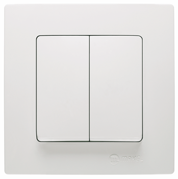 Вимикач 2-клавішний Lillium Natural Kare білий