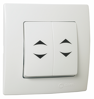 Вимикач 2-клавішний прохідний Lillium Natural Kare білий