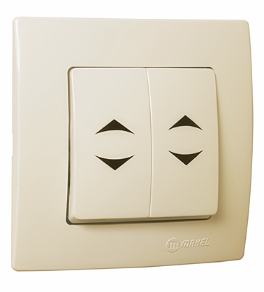 Вимикач 2-клавішний прохідний Lillium Natural Kare крем