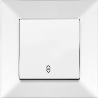 Meridian Вимикач одноклавішний прохідний (білий)