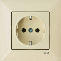 Meridian Розетка з з/к (крем)