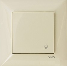 Meridian Розетка з з/к і кришкою (крем)