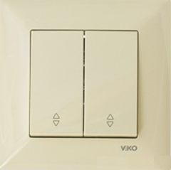 Meridian Вимикач 2-х клавішний прохідний (крем)