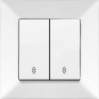 Meridian Вимикач 2-х клавішний прохідний (білий)