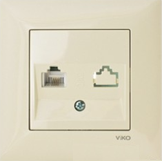 Meridian Розетка подвійна UTP (RJ45) Cat5E (крем)