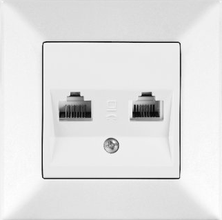 Meridian Розетка подвійна UTP (RJ45) Cat5E (білий)