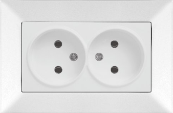 Meridian Розетка подвійна (білий)