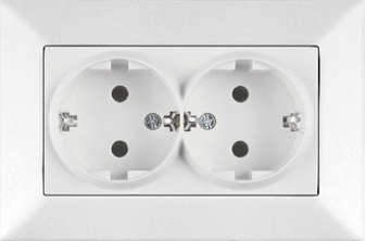 Meridian Розетка подвійна з з/к (білий)