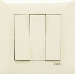 Meridian Вимикач 3-х клавішний (крем)