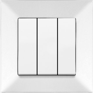 Meridian Вимикач 3-х клавішний (білий)