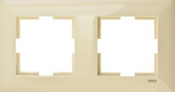 Meridian Подвійна горизонтальна рамка (крем)