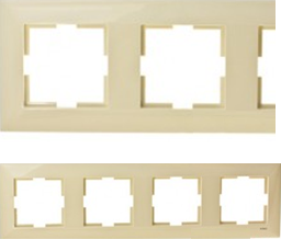 Meridian Четверна горизонтальна рамка (крем)