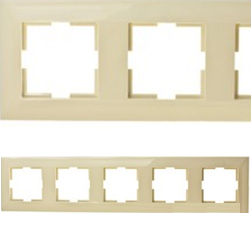 Meridian Пятірна горизонтальна рамка (крем)