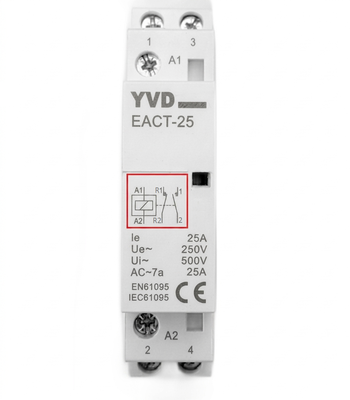 Контактор модульный ЕАСТ-25, 230V, 2р 25А, 1NO1NC