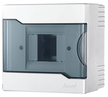 Lezard Щиток 4А, зовнішній зі склом, пластиковий