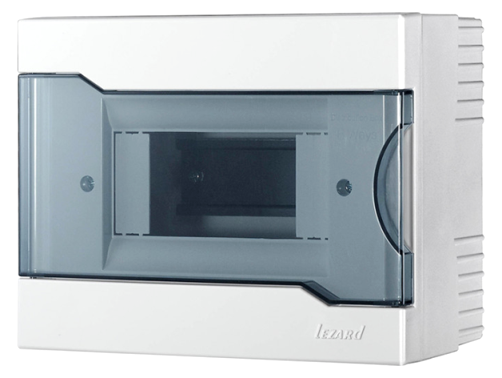 Lezard Щиток 6А, зовнішній зі склом, пластиковий