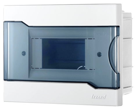 Lezard Щиток 6А, внутрішній зі склом, пластиковий