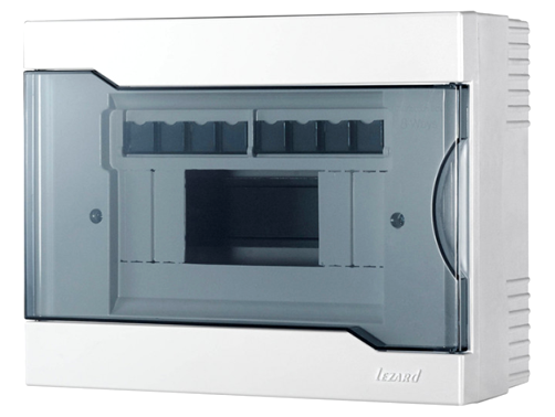 Lezard Щиток 8А, зовнішній зі склом, пластиковий