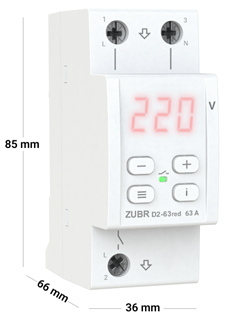 Реле напруги ZUBR D2-63 red